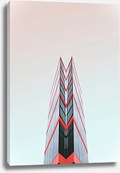 Постер Высокое красное здание на фоне неба