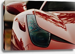 Постер Фара красного спортивного автомобиля
