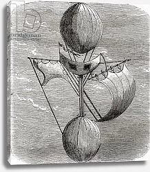 Постер Школа: Французская Lana's Flying Machine, from 'Wonderful Balloon Ascents or the Conquest of the Skies', in c.1870