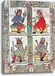 Постер Школа: Итальянская 16в. King David, Solomon, Luba and Turnis, from 'Libro de la Sorte e de la Ventura' by Lorenzo Spirito
