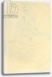Постер Климт Густав (Gustav Klimt) Seated Half-length Nude from the Front; Sitzender Halbakt von vorne, 1907