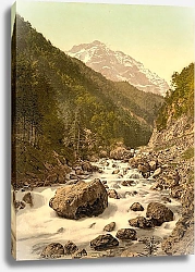 Постер Швейцария. Река в ущелье