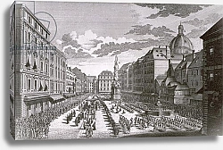 Постер Клейнер Саломон (грав) View of a procession in the Graben engraved by Georg-Daniel Heumann