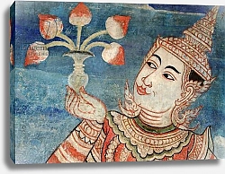 Постер Школа: Тайская Detail from a mural in the Viharn laikam at Wat Phra Singh 2