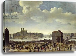 Постер Мэфам Джон View of the Bridge and Quai de la Tournelle, c.1645