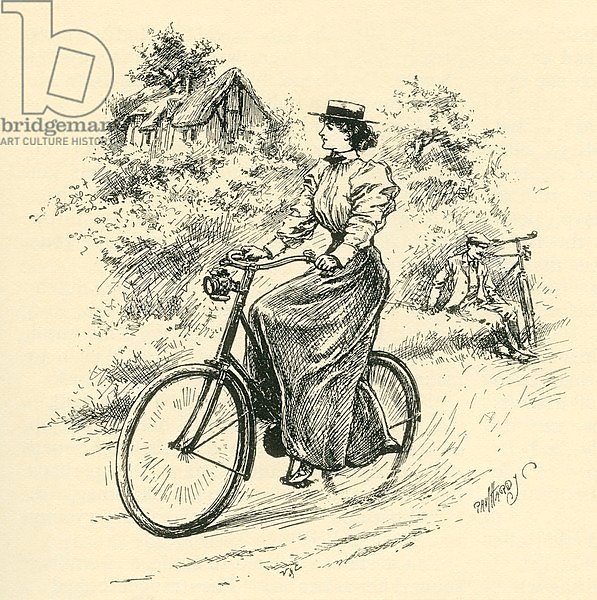 A 19th century female cyclist. From The Strand Magazine published 1897