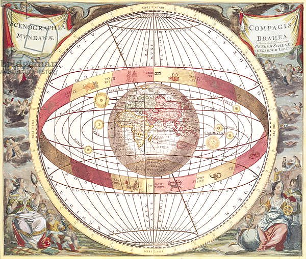 Planisphere, from 'Atlas Coelestis', engraved by Pieter Schenk and Gerard Valk