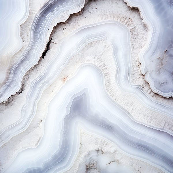 Geode of white agate stone 10