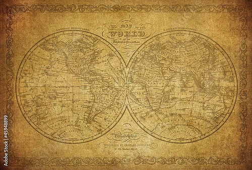 Стилизованная карта мира, 1856.