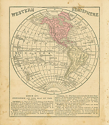 Постер Карта западного полушария