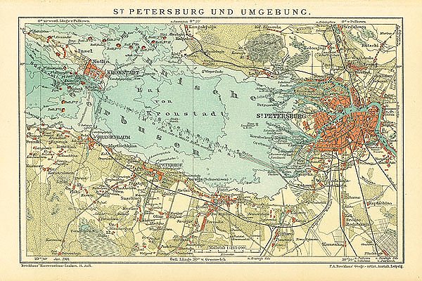 Карта Санкт-Петербурга и окрестностей