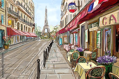 Уличное кафе в Париже, скетч 4