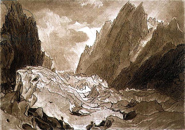 Mer de Glace, Valley of Chamouni, Savoy, engraved by the artist, 1812