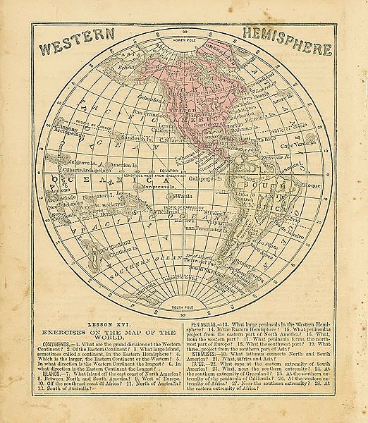 Карта западного полушария 1