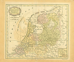 Постер Карта провинций Голландии 1807u