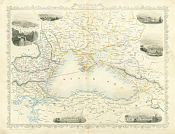 Постер Карта побережья Чёрного моря, 1855г.
