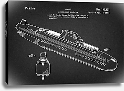 Постер Патент на подводную лодку-аттракцион в Диснейленде, 1961г