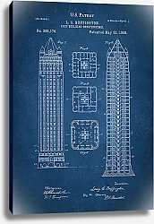Постер Патент на конструкцию здания, 1888г