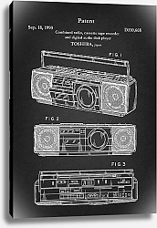Постер Патент на касетный магнитофон Toshiba, 1990г