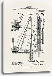 Постер Патент на копер для забивки свай, 1911г
