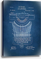 Постер Патент на печатную машинку, 1886г