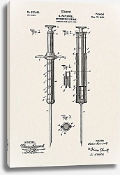 Постер Патент на шприц для подкожных инъекций, 1899г