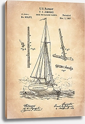 Постер Патент на мачту для парусных яхт, 1887г