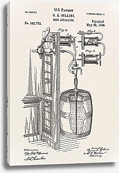Постер Патент на разливной аппарат для пива, 1886г