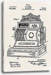 Постер Патент на кассовый аппарат, 1909г