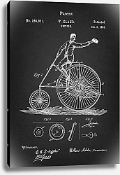 Постер Патент на винтажный велосипед, 1887г