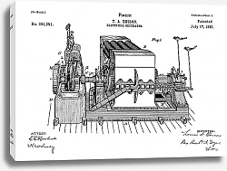 Постер Патент на электрический генератор Эдисона, 1883г