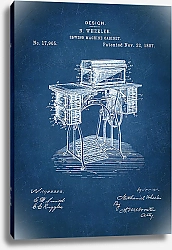 Постер Патент на швейную машину, 1887г