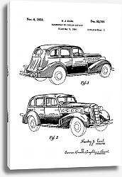 Постер Патент на автомобиль Cadillac,1934г