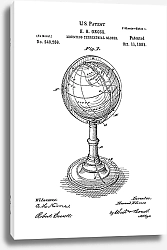 Постер Патент на географический глобус, 1881г