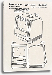 Постер Патент на компьютер Apple Macintosh, 1983г