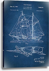 Постер Патент на модель парусного корабля, 1954г