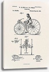 Постер Патент на ретро велосипед, 1882г
