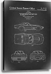 Постер Патент на автомобиль Corvette, 1968г