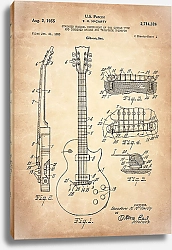 Постер Патент на гитару Gibson, 1955г