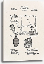 Постер Патент на молокодоильный аппарат, 1887г