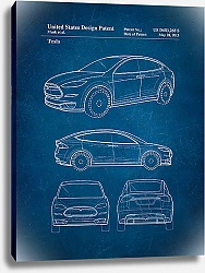 Постер Патент на автомобиль Tesla, 2012г