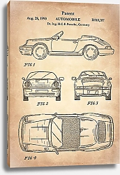 Постер Патент на автомобиль Porsche, 1990г