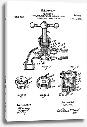 Постер Патент на устройство водопроводного крана, 1909г