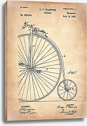 Постер Патент на велосипед Пенни-фартинг, 1885г