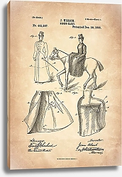 Постер Патент на дамский костюм для верховой езды, 1890г