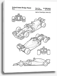 Постер Патент на гоночный автомобиль Ferrari Формула-1, 2020г