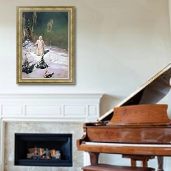«Snow Maiden, 1899» в интерьере классической гостиной над камином