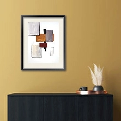 «Industrial spirit. Blocks 4» в интерьере светлой минималистичной гостиной над комодом