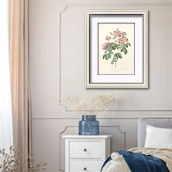 «Rosa Mollissima Flore Submultiplici» в интерьере спальни в стиле прованс с синими деталями