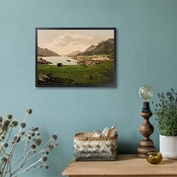 «Норвегия. Лофотенские острова, Рафтсунд и Дигермулен» в интерьере в стиле ретро с бирюзовыми стенами